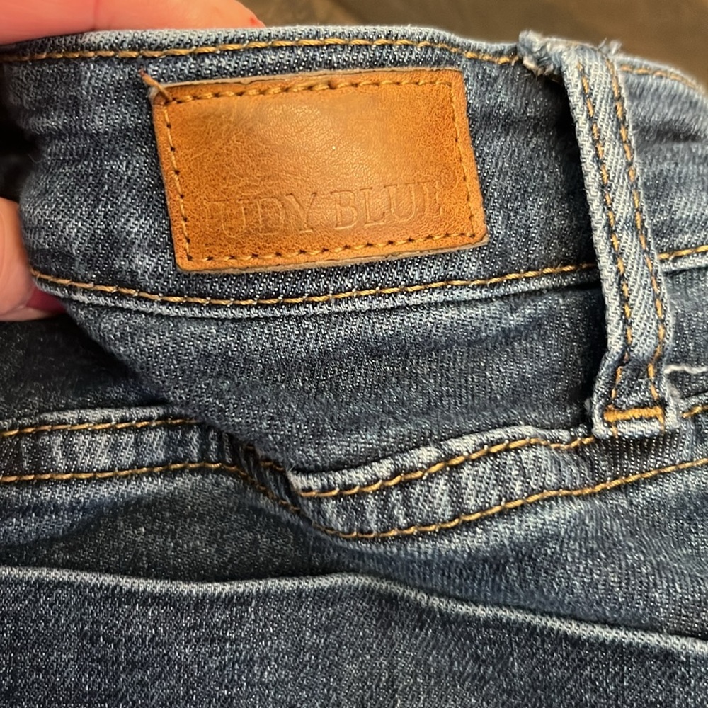 Judy Blue High Rise Flare Jeans - Dark Blue - Picture 9 of 11